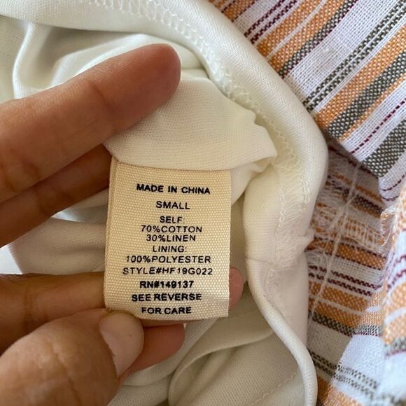 NWT Altar'd State Striped Apricot Back Tie Romper - Picture 10 of 11